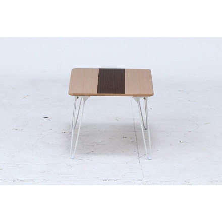 突板折畳ローテーブル ライン W600×D400×H315mm 天然木化粧繊維板