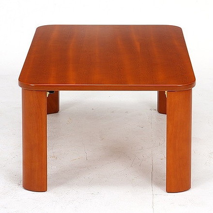 折脚ローテーブル W750×D500×H320mm MDF(突板ラバーウッド) ブラウン