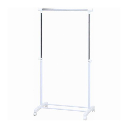 パイプシングルハンガー 3644-A0-WH 14201 ハンガーラック キャスター付き サイドフック 大容量 コンパクト コートハンガー オープンラック 衣類収納