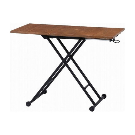 昇降テーブル アンティークブラウン 幅100cm 奥行55cm