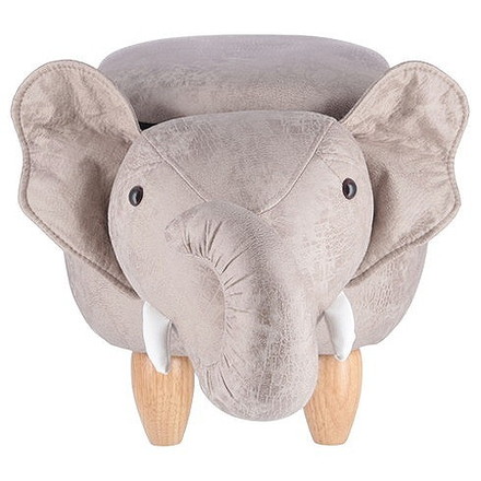 アニマルスツール収納付き W700×D340×H360mm 合板 天然木 ポリエステル 収納 ゾウ