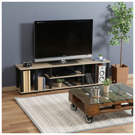 TVラック 幅150cm テレビ台 北欧 木目調 ローボード オープン収納 一人暮らし ナチュラル ブラック