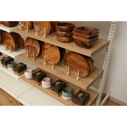 什器用棚板 幅89.7×奥行35×高さ2.6cm 棚受け2枚付 陳列棚 ナチュラル