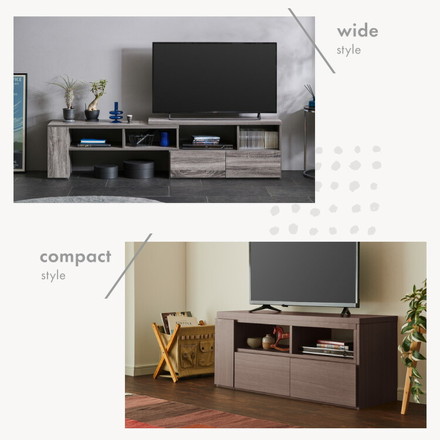 伸縮テレビボード ローボード 伸縮テレビ台 コーナー 引き出し付き 開き戸収納 コード穴付き Loniel オーク