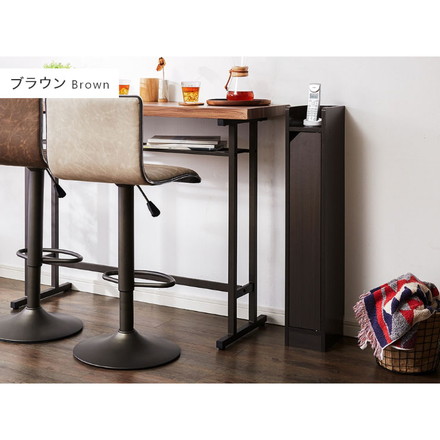 ルーター収納 Wi-Fi 収納 幅15 高さ90cm スリムラック サイドテーブル ナイトテーブル 電話台 隙間収納 ブラウン