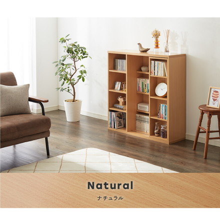 本棚 書棚 スライド式 幅90 シングル 奥深タイプ 2個セット 奥行33 木製 コミックラック 漫画 書籍 収納 ブラウン