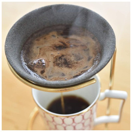 日本製 波佐見焼 コーヒーフィルター兼ドリッパー スタンドセット セラフル 1~3杯分 ゴールド 繰り返し使える セラミック おしゃれ ギフト プレゼント アドバンスドア