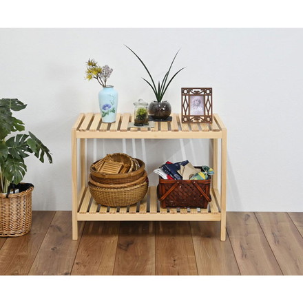 ウッドラック2段 オープンラック 収納 リビング収納 リビングシェルフ 収納ラック 2段 シェルフ ラック