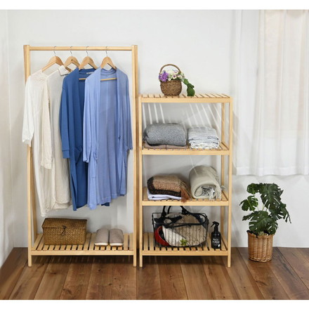 ウッドラック4段 オープンラック 収納 リビング収納 リビングシェルフ 収納ラック 4段 シェルフ ラック