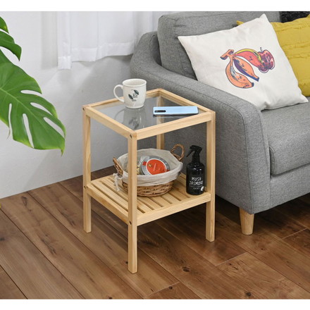 ガラスサイドテーブル ナイトテーブル ソファテーブル ガラス天板 ベッド 寝室 ミニテーブル