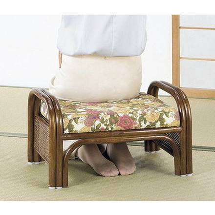 スツール 座椅子 天然籐らくらく座椅子2脚組 ロータイプ ハイタイプ セット 籐 天然籐 椅子 チェアー