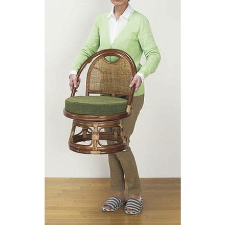 東京ラタン 天然籐 回転チェア ミドルタイプ チェア 高座椅子 籐 椅子 チェア