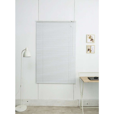 木目調 アルミブラインド 幅165cm×高さ98cm 節電 遮光 省エネ ホワイトウッド
