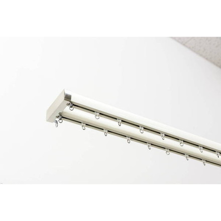 カーテンレール 機能レール 2m ダブル 光漏れ防止 静穏 ブラウン（I0846）