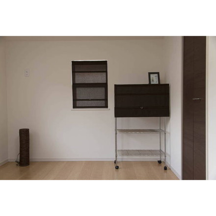 コードレスローマンシェード W90×H120cm カフェカーテン スタイルカーテン 小窓 目隠し ブラウン（L6160）