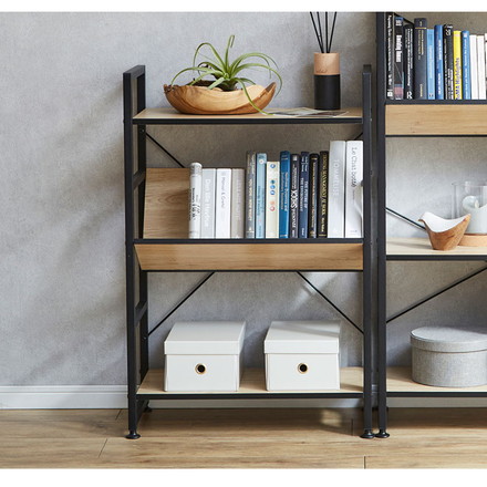シェルフ 3段 幅60cm 収納ラック ブラックアイアン 古木風 本棚 書棚 収納棚 書斎 リビング