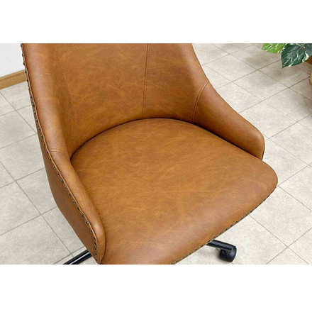 ワークチェア モダン ミッドセンチュリー PUレザー キャスター付き 昇降式 デスクチェア 回転チェア 書斎 リモート