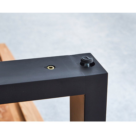 一枚板風ダイニングベンチ オーク無垢材 幅115 台形脚 オール無垢 椅子 イス チェア ベンチ アジャスター付き