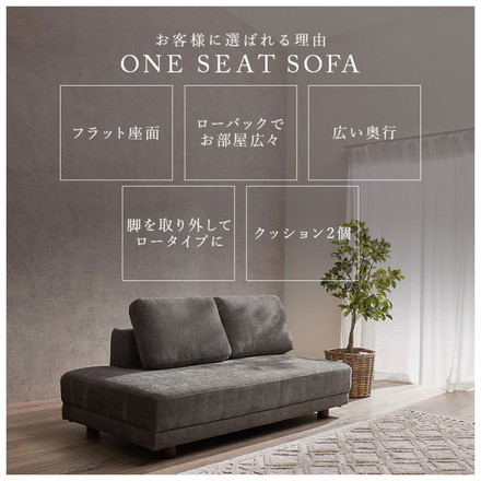 【開梱設置付き】 ソファ 2人掛け 2P ゆったりフラット座面 ローバック クッション2個 ローソファ ソファー 北欧 ダークグレー