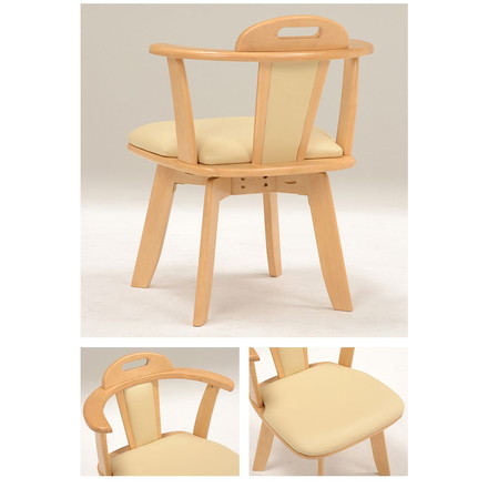 回転ダイニングチェアー 2脚セット チェア 椅子 座面 回転式 ラバーウッド ダークブラウン ナチュラル ダイニング ダークブラウン