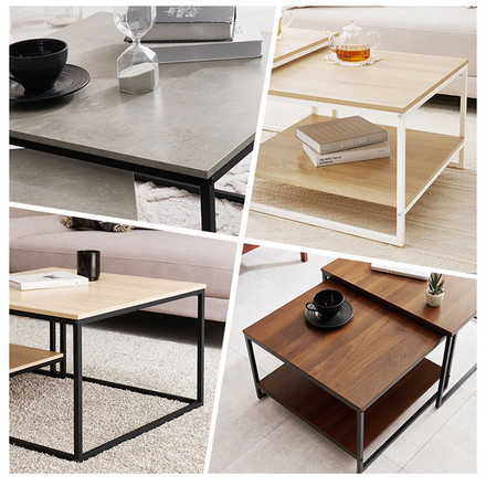ネストテーブル 2サイズセット 選べる天板 木目調 セラミック調 ローテーブル センターテーブル ソファテーブル 机 テーブル ネスト 棚付き 北欧 ブラウン