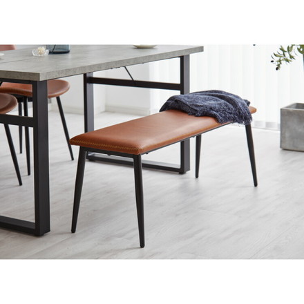 ダイニングベンチ 幅110 ヴィンテージ調 ベンチ 椅子 チェア ダイニングベンチ単品 PVCレザー 合成皮革 スチール脚 モダン ブラック