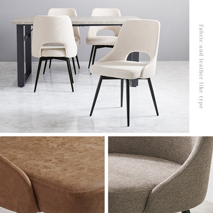 回転式 ダイニングチェア 肘無し 360度回転 回転チェア ヴィンテージ調 本革調 ファブリック 選べる生地 椅子 イス チェア 1脚 ファブリックダークグレー