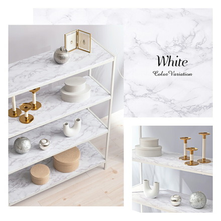 オープンラック 大理石調 4段 幅90 ディスプレイラック スチール シェルフ 飾り棚 収納ラック 本棚 セラミック柄 ホワイト