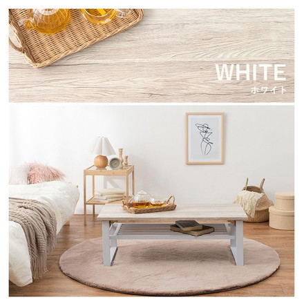 棚付き折りたたみテーブル 幅90cm 折れ脚 ローテーブル センターテーブル 折り畳み 机 スチール脚 収納付き モダン カフェ ヴィンテージ 北欧 ブラウン