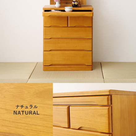 仏壇チェスト 完成品 幅60 奥行40 高さ75.5 仏壇下台 桐製 ミニ仏壇 スライド棚 引出し 仏具 収納 木製 ダークブラウン