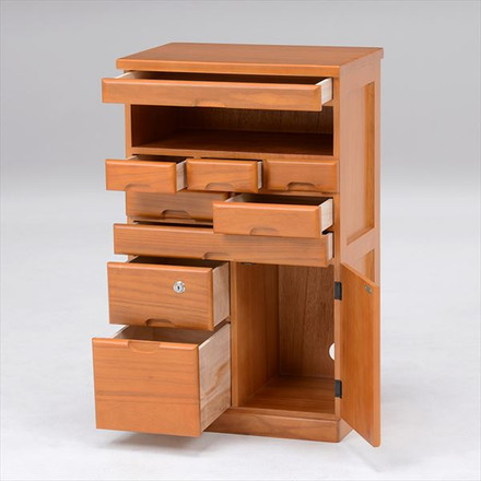 FAX台 ファックス台 収納 サイドチェスト リビングチェスト リビング収納 FAX台 鍵付き ナチュラル