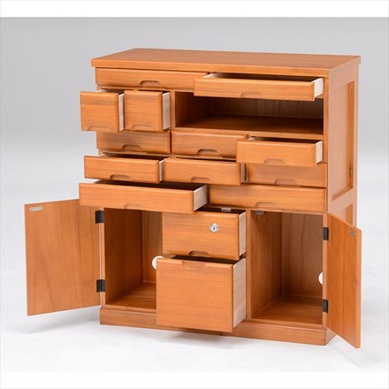 FAX台 ファックス台 収納 サイドチェスト リビングチェスト リビング収納 FAX台 鍵付き ナチュラル