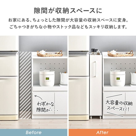 すき間にピッタリ! スペパ 隙間収納ワゴン 幅16cm ロータイプ 高さ85cm すき間収納 隙間収納 キッチンワゴン トールワゴン ストッカー キッチン収納 キッチンラック おしゃれ ナチュラル