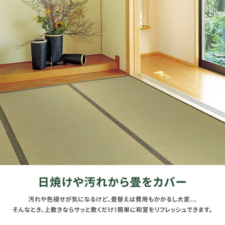 い草上敷き い草カーペット 柳川 やながわ 江戸間1畳 87×174cm 双目織り 和風 和室 無地 抗菌・防臭