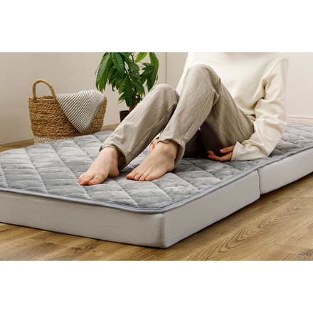 実用新案取得 ズレない敷きパッド PITARA ピタ―ら セミダブル SD ゴムなし ずれない 置くだけ メレンゲ/ベージュ[270608901]