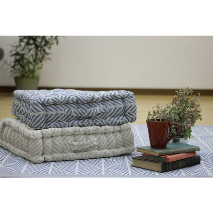 インド綿クッキークッション クラック 約42×42×10cm WH