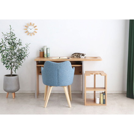 にゃんと一緒デスク テーブル 国産 インテリア リビング ダイニング 机 テーブル 猫 リビングテーブル