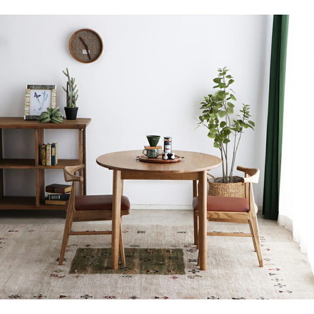 ダイニングテーブル 伸長式 幅90(120)cm 丸テーブル ラウンドテーブル 楕円形 木製 変形