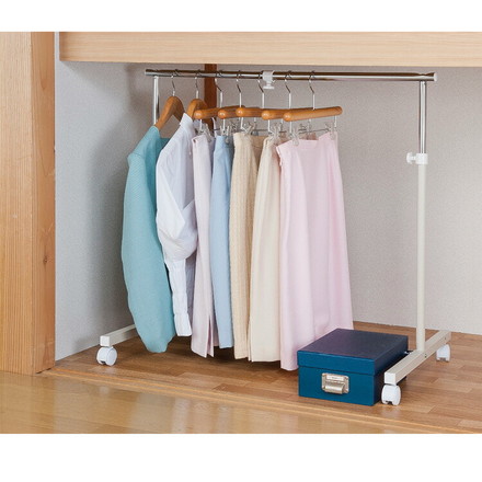 日本製 燕三条 クローゼット下ハンガー 縦横伸縮 押入れハンガーラック スラックスハンガー ズボンハンガー