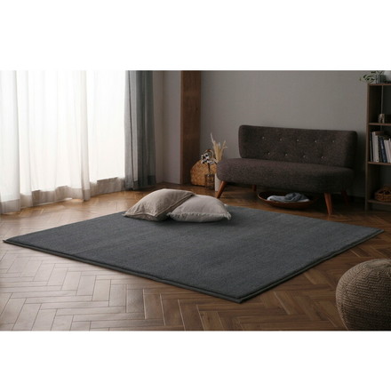 アイリスオーヤマ 杢ラビットファー調ラグ 185×185cm グレー ORG-R1818 ラグ ラグマット カーペット IRIS