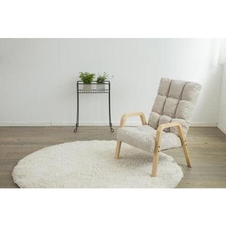 アイリスオーヤマ ウッドアームチェア リクライニングチェア 肘付き コーデュロイ 椅子 イス WAC-M パーソナルチェア 1人掛け