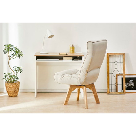 アイリスオーヤマ 回転ファブリックチェア FACN-K アイボリー 回転チェア リクライニングチェア 椅子 イス チェア デスクチェア