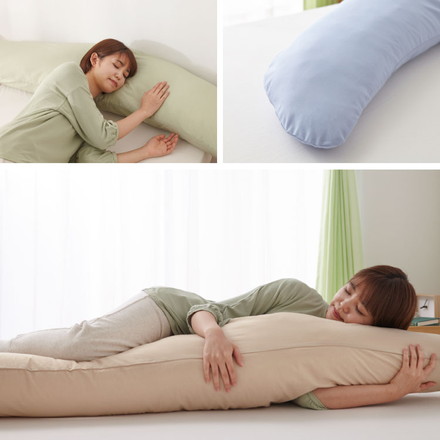 抱き枕 160cm 大きめ 洗える テイジン製中綿使用 専用カバー付き 横向き 抱きまくら SPスカイグレー