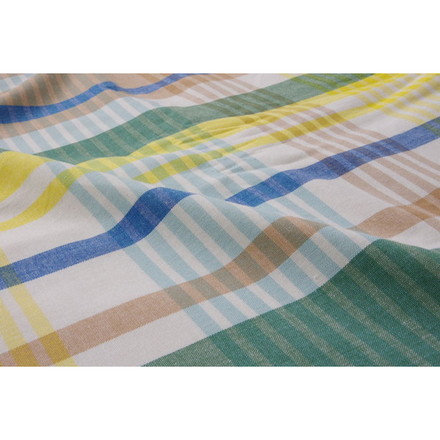 布団カバー 洗える チェック柄 インド綿使用 バジル 掛け布団カバー ブルー シングル