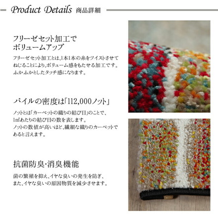 玄関マット トルコ製 ウィルトン織り 約50×80cm 抗菌防臭 消臭機能 へたりにくい シンプル 玄関マット