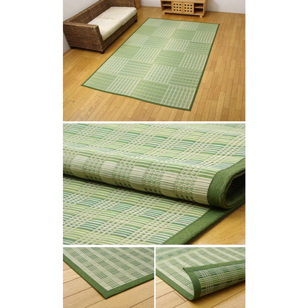 い草花ござ カーペット 『dkピース』 グリーン 江戸間4.5畳(約261×261cm)