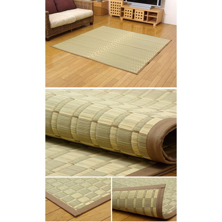 純国産 掛川織 い草カーペット 『松川』 ベージュ 江戸間6畳（約261×352cm)