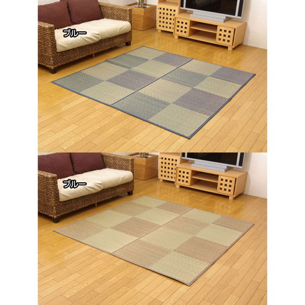 い草花ござカーペット 『DXパルコ裏張CP』 ブラウン 江戸間3畳（約174×261cm)