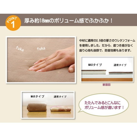 ボリュームタイプ ラグカーペット 『MAXリラCE』 ブラウン 130×185cm(中材:ウレタン18mm)