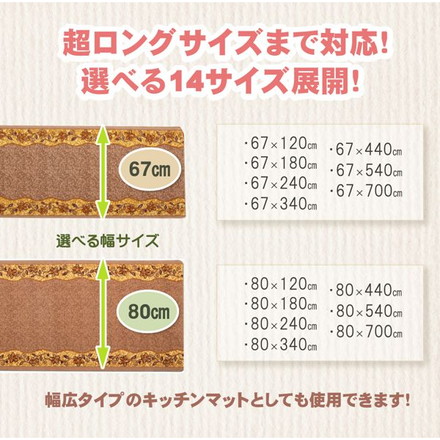 廊下敷 ナイロン100% リーガ 約80×180cm 滑りにくい加工 マット 廊下敷 ファブリック 80×180cm